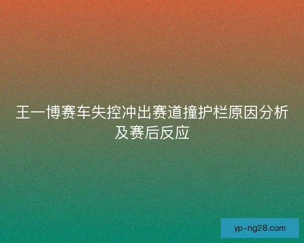 王一博赛车失控冲出赛道撞护栏原因分析及赛后反应