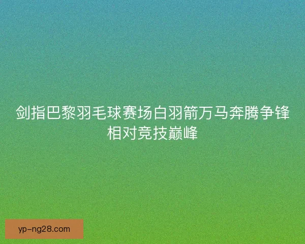 剑指巴黎羽毛球赛场白羽箭万马奔腾争锋相对竞技巅峰 剑指巴黎羽毛球赛场白羽箭万马奔腾争锋相对竞技巅峰