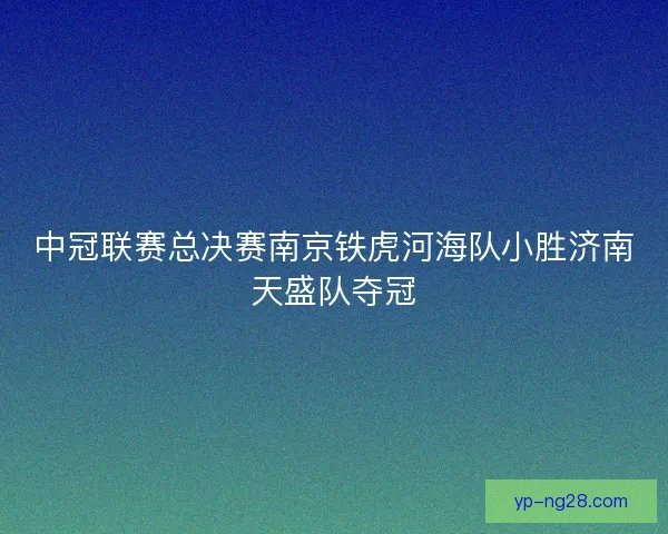 中冠联赛总决赛南京铁虎河海队小胜济南天盛队夺冠 中冠联赛总决赛南京铁虎河海队小胜济南天盛队夺冠